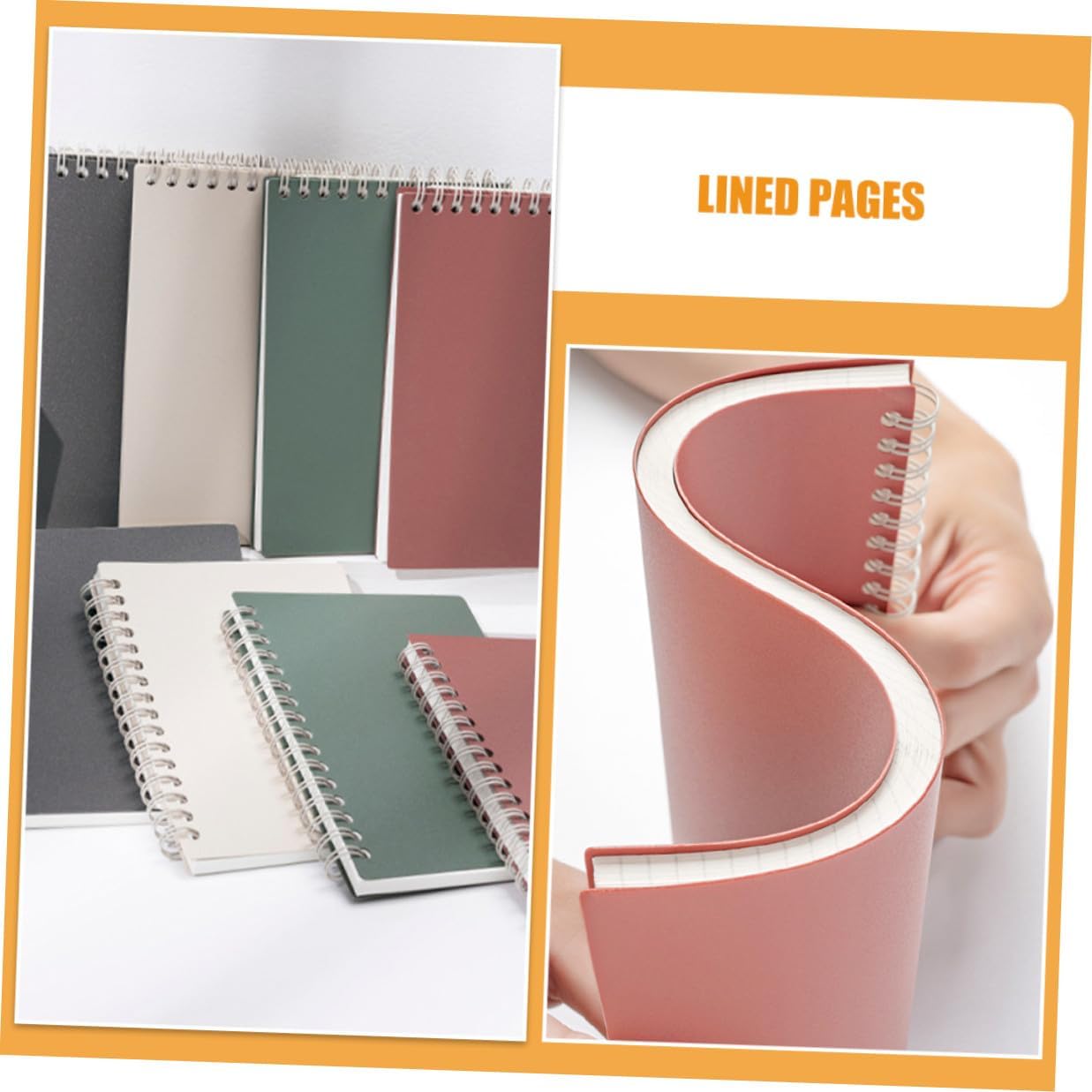 Quaderno a spirale A5 minimalista a tinta unita – Blocco note a righe portatile per studenti e professionisti