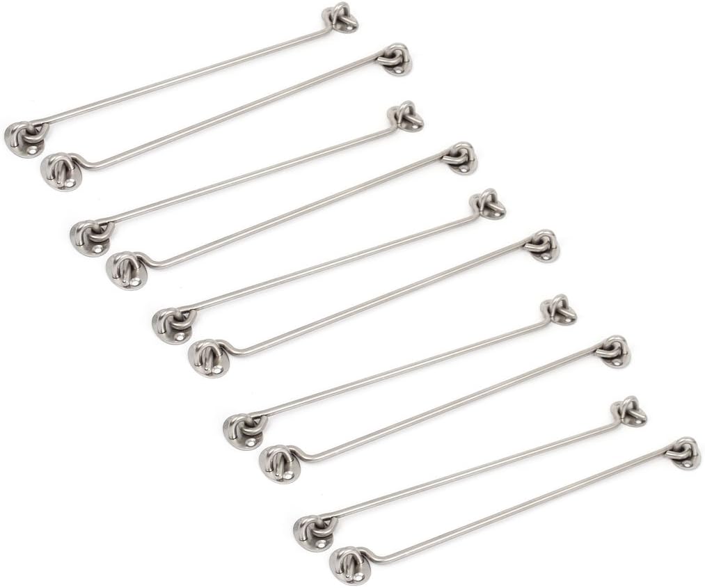 12" Stainless Steel Cabin Hook Eye Catch Shed Gate Door Latch Lock Holder 10pcs (3a561cb3e29058bbd1714fba3c48bd03)