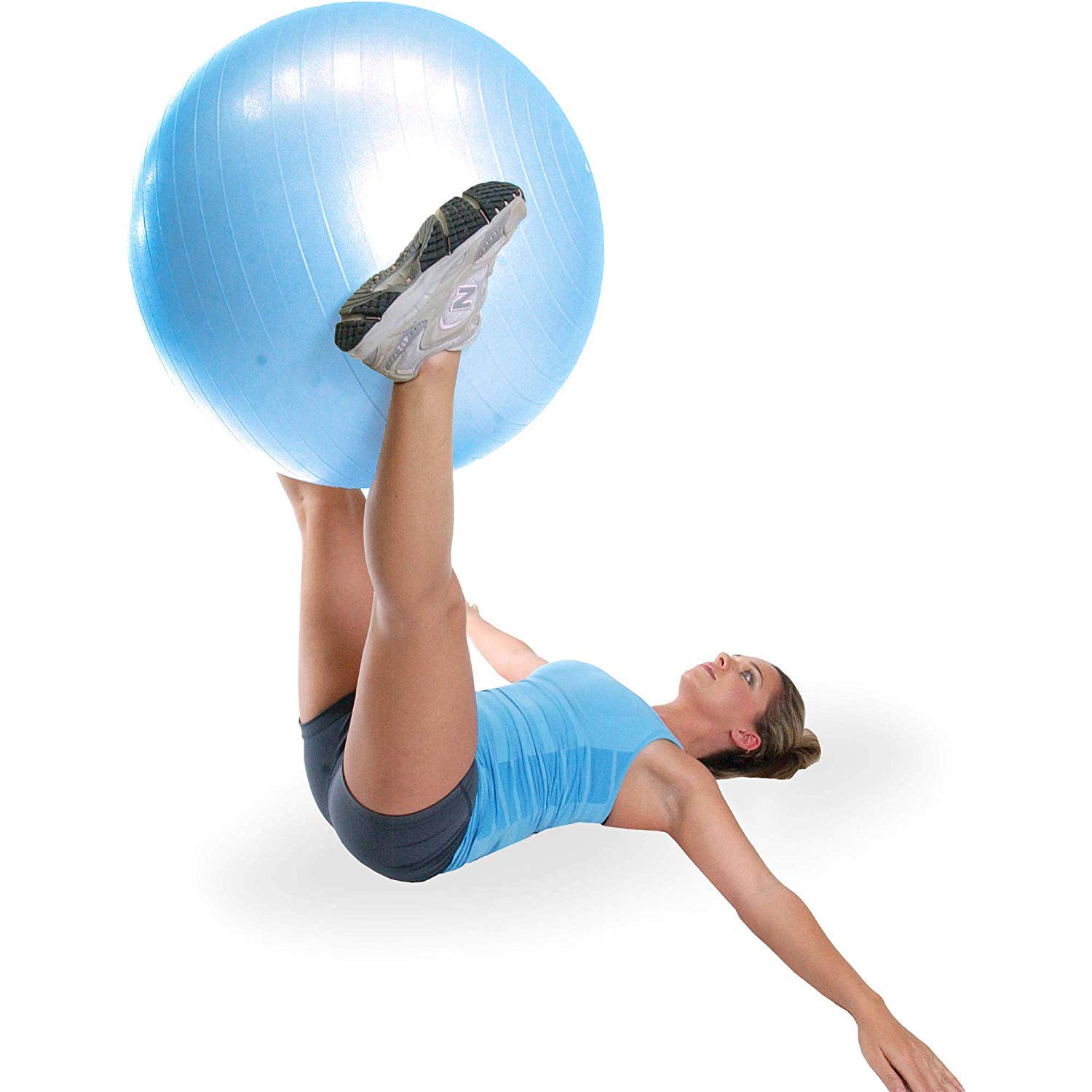 JEEJEX Exercise Gym Ball for Fitness, Stability, Balance & Yoga - Workout Guide & Quick Pump Included - Anti Burst Pro (65 cm 1pcs 2