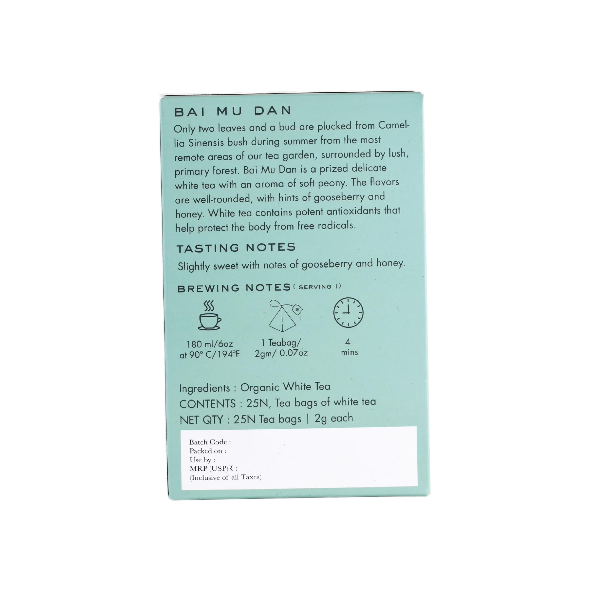 Makaibari Bai Mu Dan | 25 Teebeutel Weißer Tee | 50 g