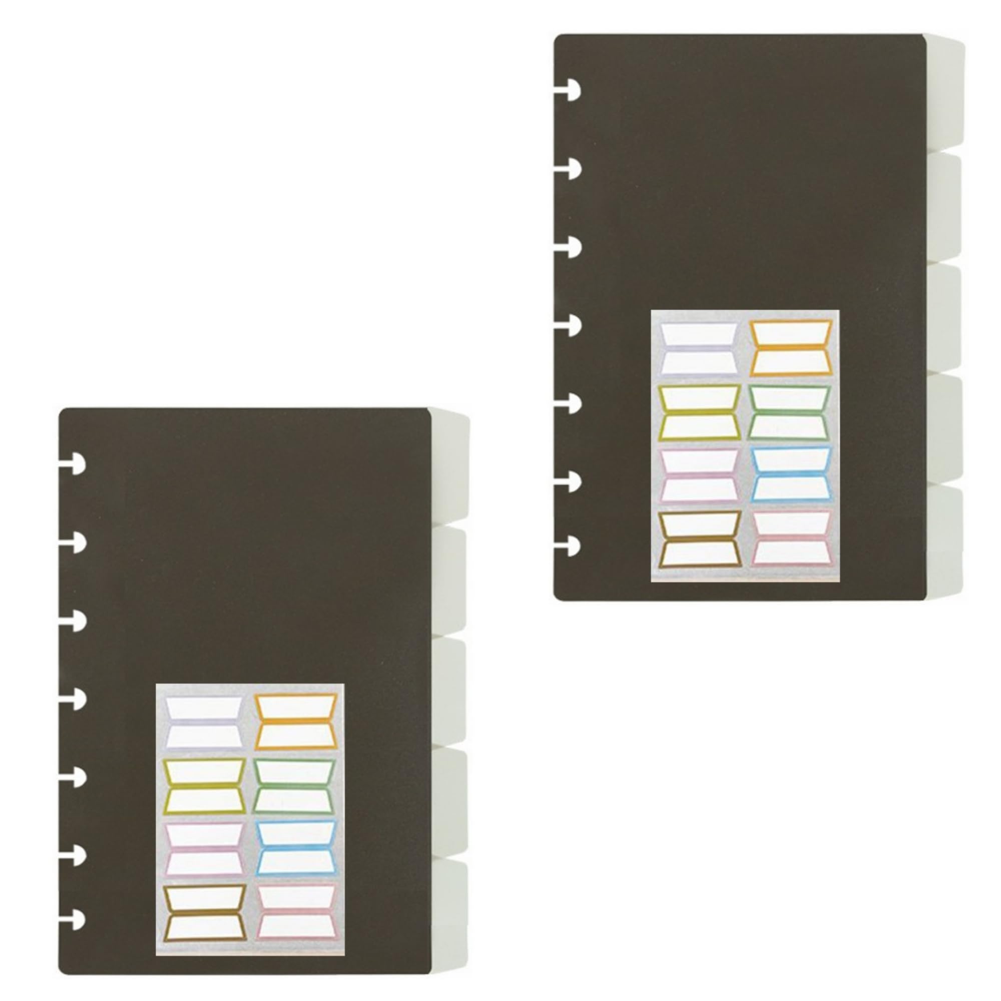 ITSYHPRO B6 Discbound Index Dividers (2 Sets) with Mushroom Hole(Size B6,Smoke Black)