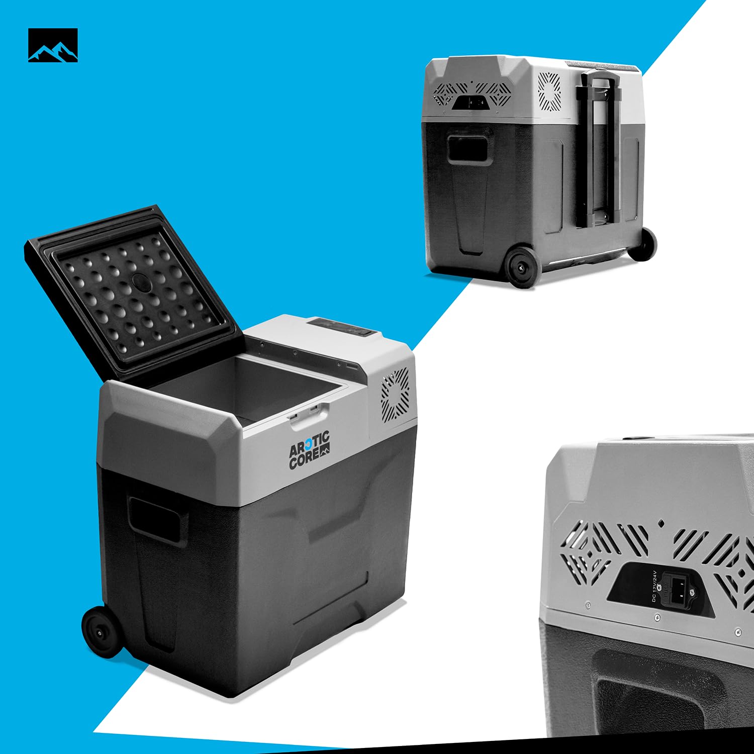 Belko® ArcticCore Kompressor Kühlbox – elektrische Kühl- & Gefrierbox DC 12/24V & AC 100–240V – grau