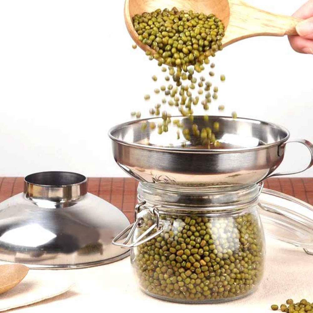 Stainless Steel Wide Mouth Funnel Cup , 2Pcs Canning Funnel , Food Jar Funnel Set for Kitchen Filling Bottles Household , 2Pcs Canning Funnel , Stainless Steel Wide Mouth Fufunnel cup kitchen wide mo