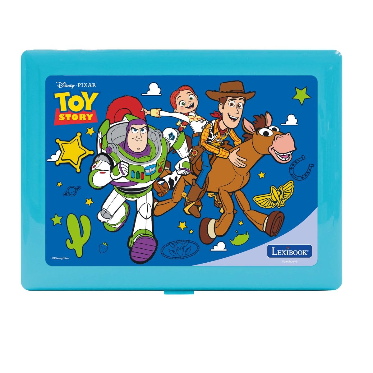LEXIBOOK, Disney Toy Story, Laptop Educativo Bilingüe, 164 Actividades en Inglés y Español, Juegos de Aprendizaje, Práctica de Letras y Números, Azul y Amarillo, JC601TSi2