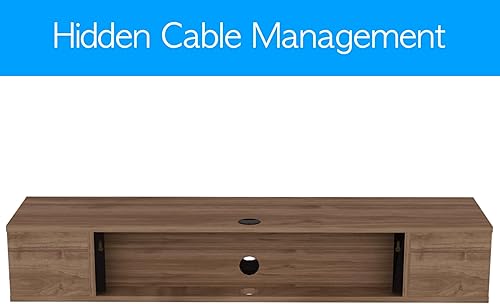 Miniatura 8 de Decorotika Peti - Mueble flotante montado en la pared para TV, estante para consola multimedia (Oud Oak)