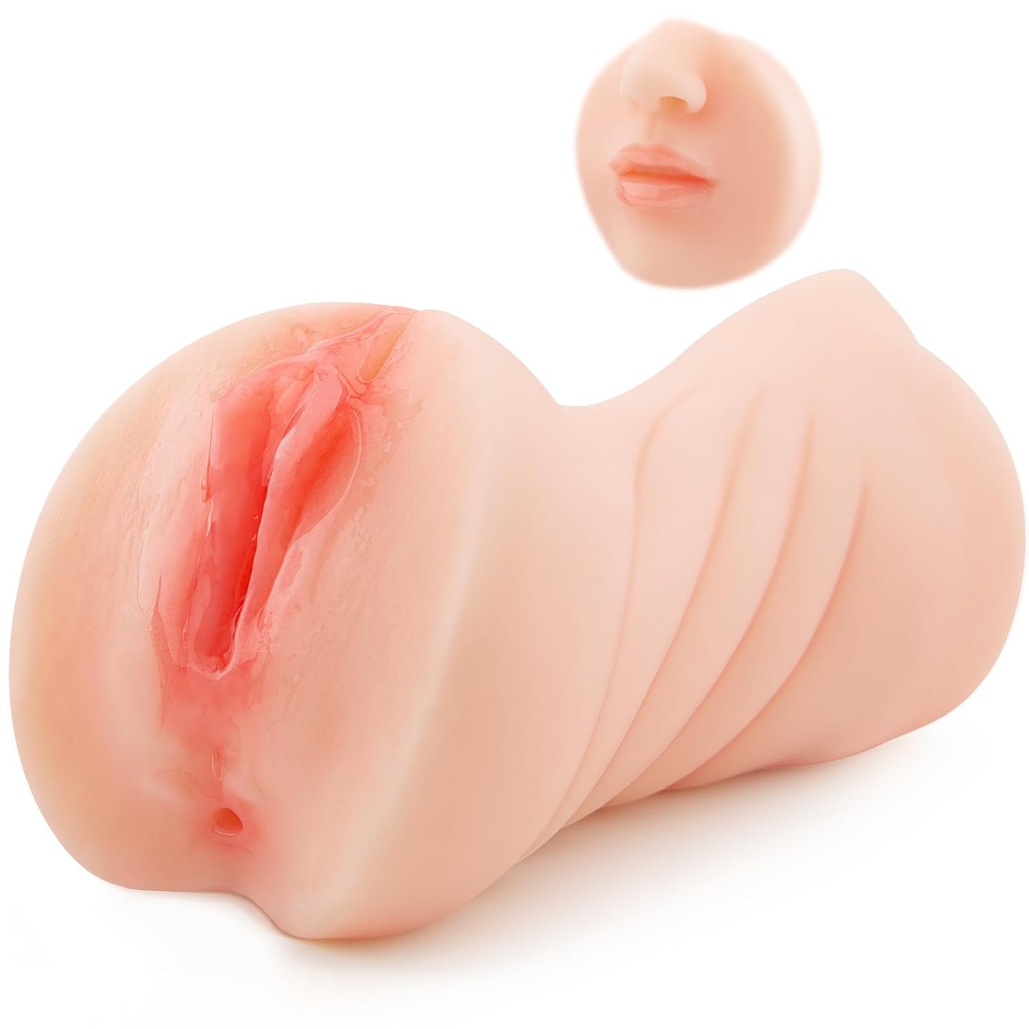 3 in 1 Male Masturbator Realistic Sex Doll Male Masturbation Cup with 3D Textured Interior Strong Suction Vagina
