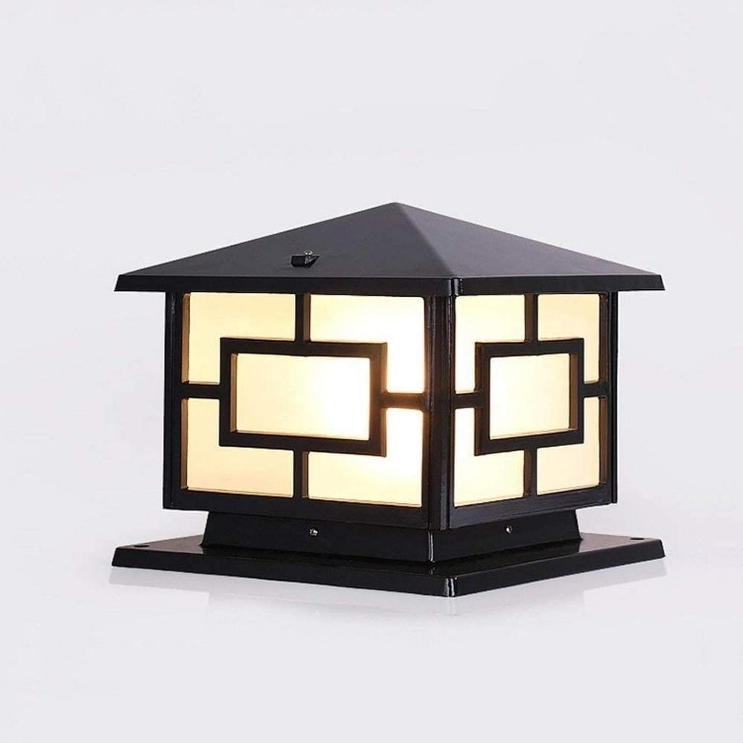 QUSYZD Lamp Post Lights Outdoor, Lamp Post Lights Outdoor,Black Square Fence Wall Pillar Lamp E27 Deck Post Bollard Light Pedestal Light Modern Rural Landscape Street Lights,
