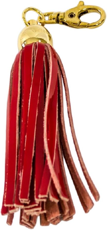 Marino OrlandiDesigner Signature Red Leather Tassel Keychain