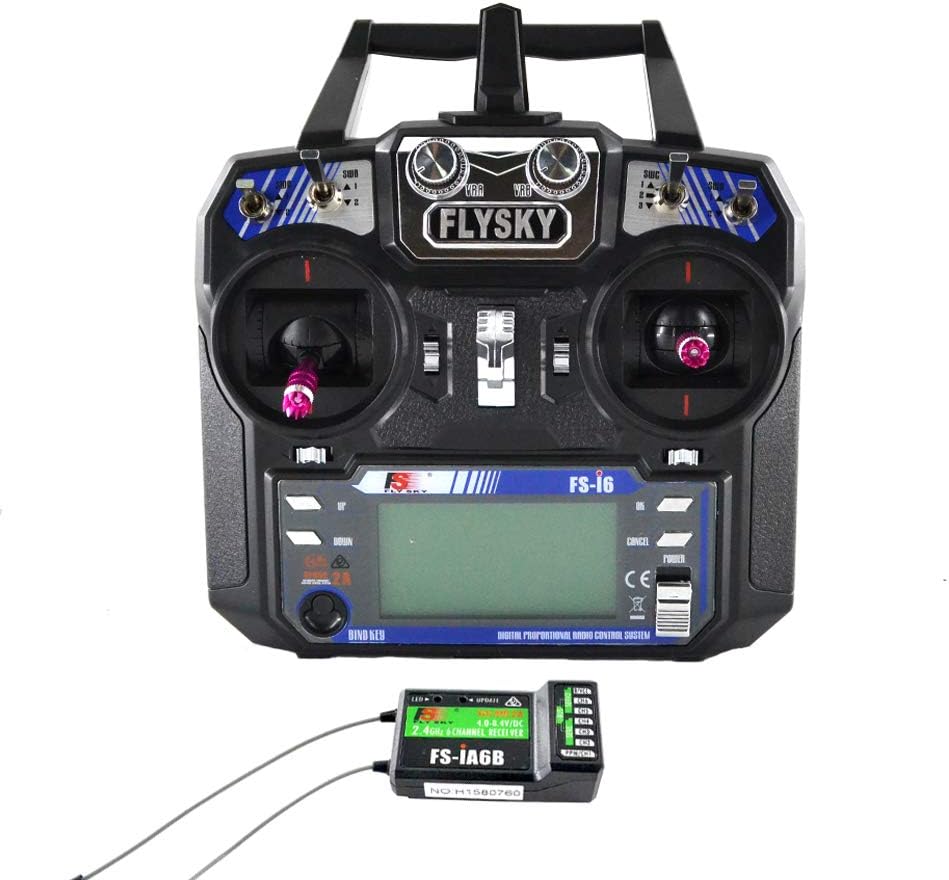 Flysky FS-i6 AFHDS 2.4GHz 6CH RC Radio System Transmitter with FS-iA6B Receiver for Airplane Heli UAV Multicopter Drone (Model 2)