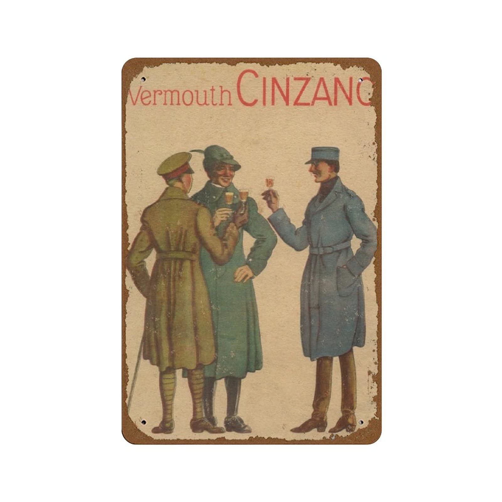 peiyeety Vermouth Cinzano Italy 1918 Vintage Beers Wines & Spirits Art Nouveau Poster Novelty 8x12 Tin Sign Metal Poster Wall Funny Man Cave Cool Wall Door Plaque New Warning Sign Aluminum Metal Tin