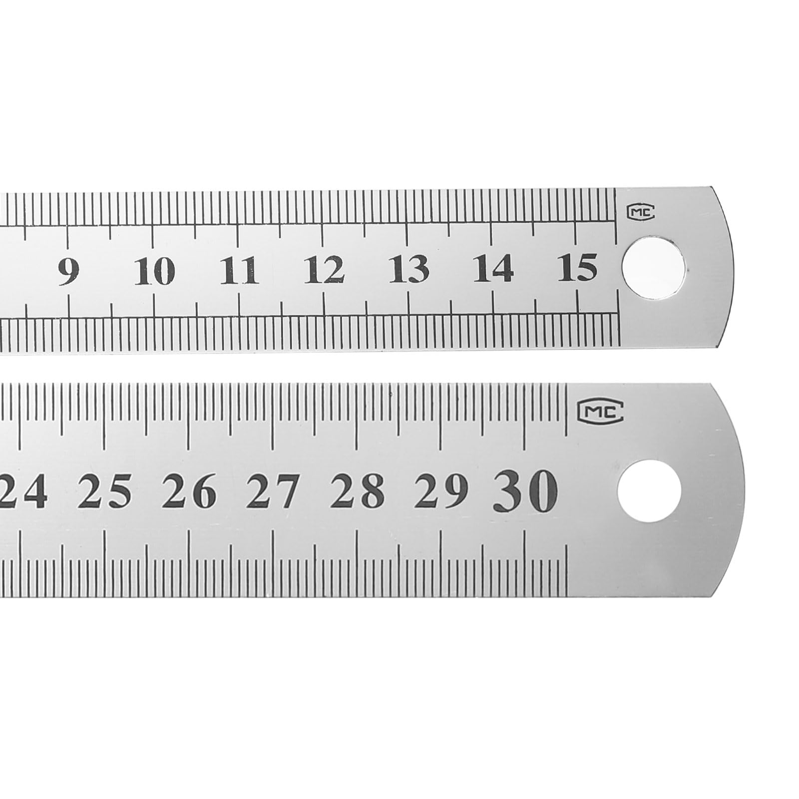 sourcing map 4 Pcs Steel Ruler 15cm/30cm Machinist Metal Ruler Carbon Steel Metric Straight Edge Measuring Tools 0.3mm Thick for Engineering Architect Drawing Home Office