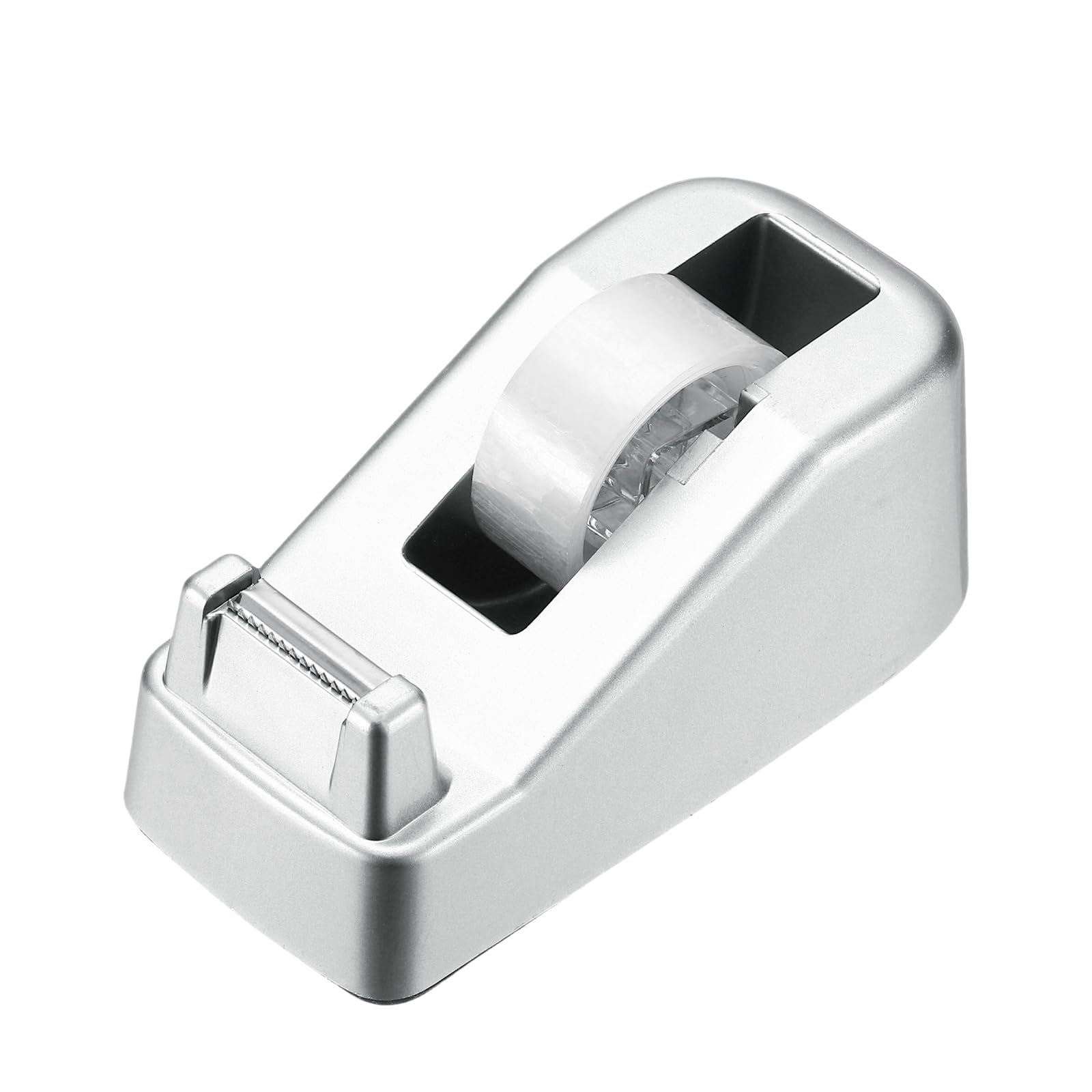 PATIKIL Tape Dispenser Desk, Heavy Duty Tape Dispenser Desktop Light Luxury Frosted Dispensers Holder Non-Skid Base Elegant for Home Office Desktop Small Business Gift, Silver
