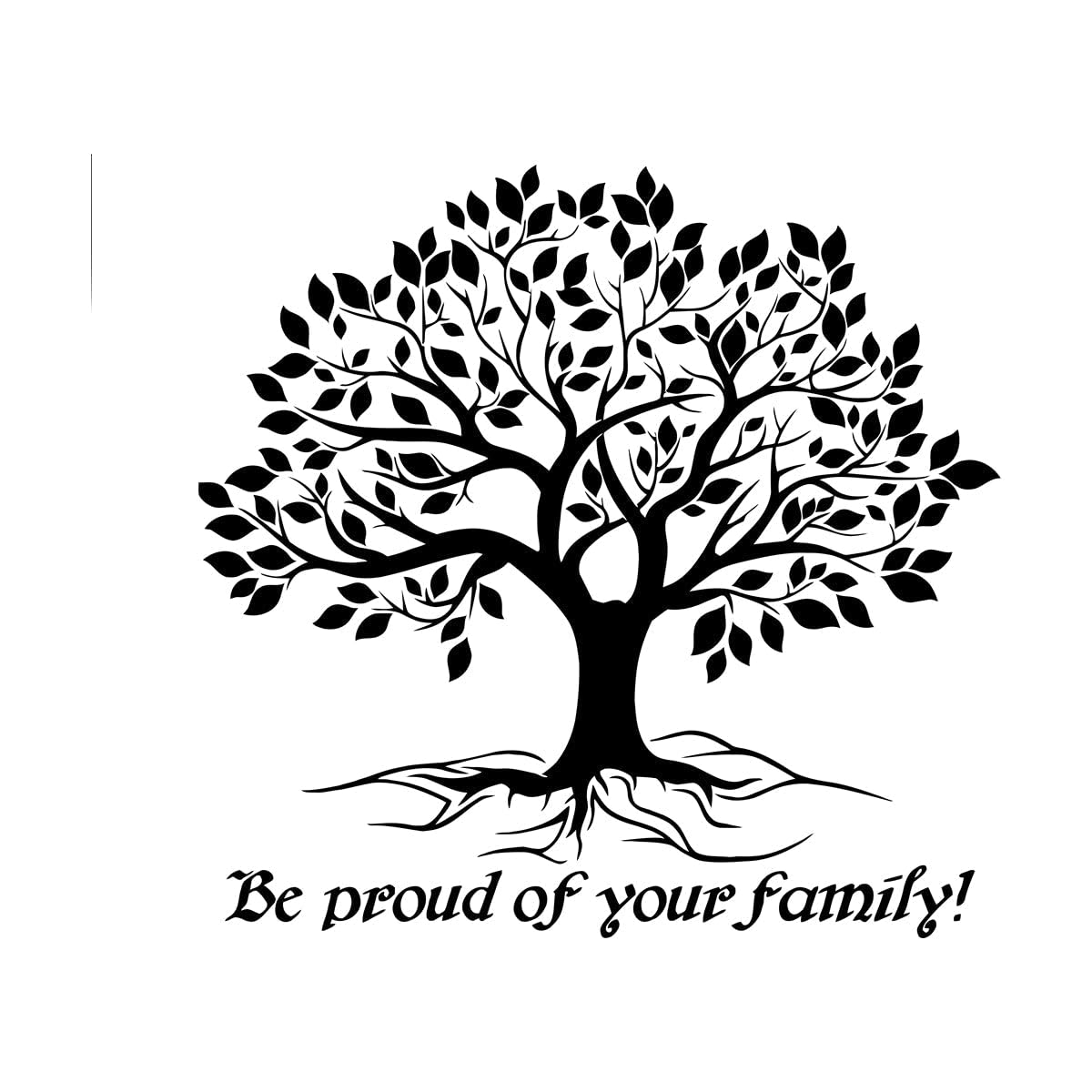Vinyl Wall Decal Be Proud of Your Family Tree of Life Quote Wall Stickers Home Decoration for Living Room Bedroom Headboard Extra Large - 75x77cm