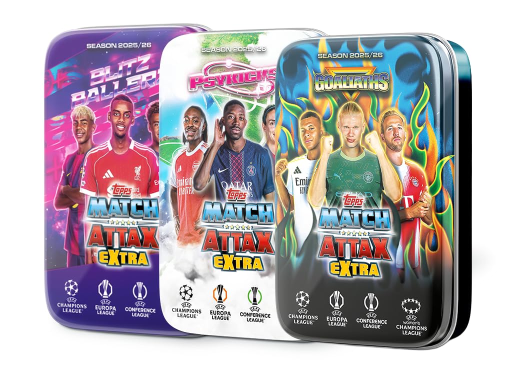 Topps UCC Match Attax Extra 2026 - Mega Tin Bundle - ¡Las 3 Mega Tins de la colección Match Attax Extra de Este año!