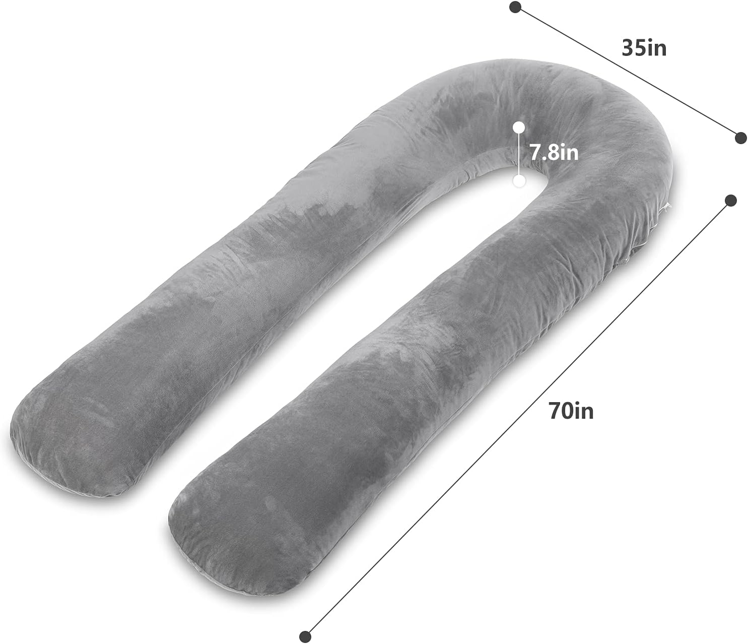 Cheapest 🛒 AngQi Pregnancy Body Pillow with Gray Velvet Cover, U Shaped Full Body Pillow Maternity Pillow Exclusive Discount 🔥 AngQi Pregnancy Body Pillow with Gray Velvet Cover, U Shaped Full Body Pillow Maternity Pillow