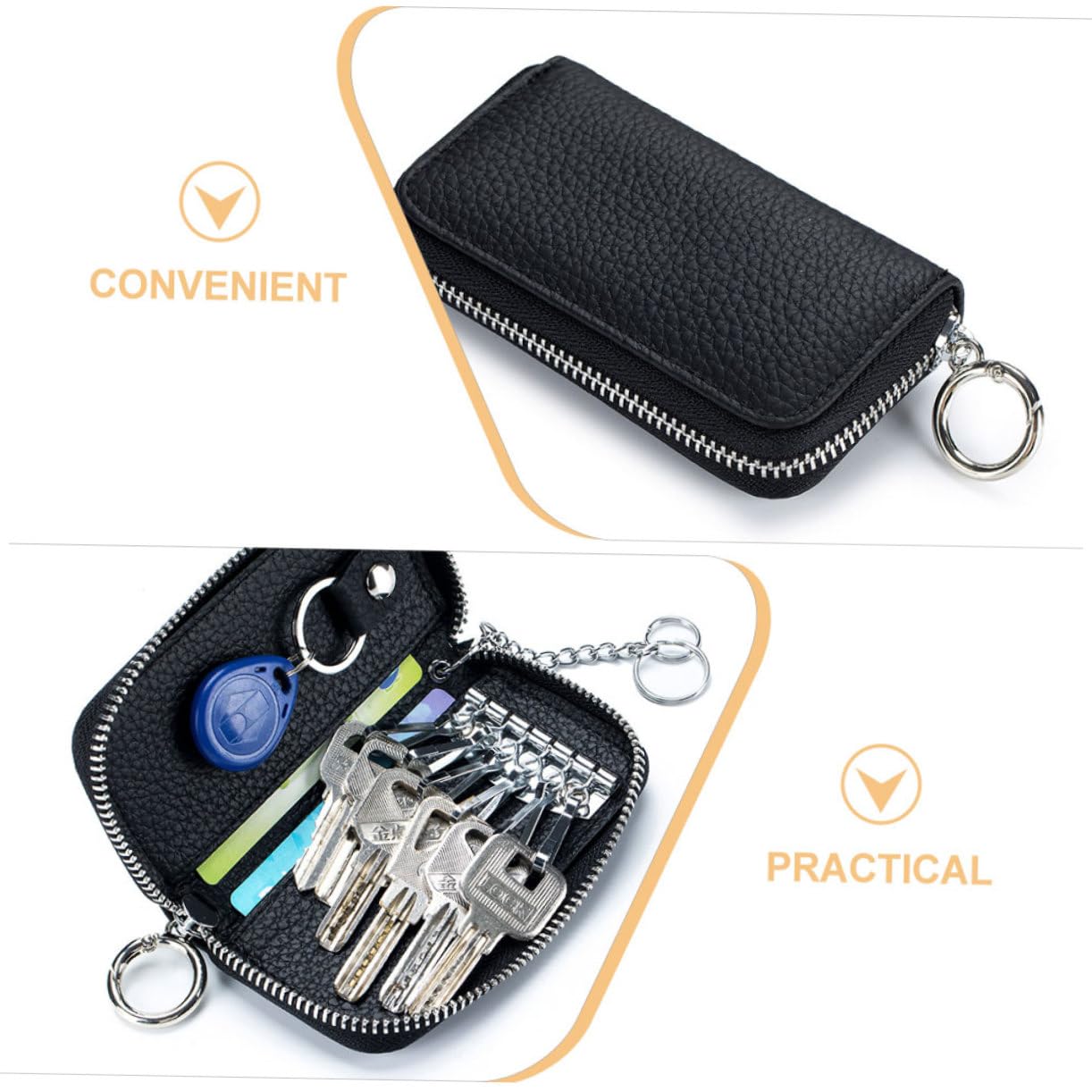 PartyKindom 4stücke Leder Schlüssel Organizer Schlüsselbund Schlüsselhalter Schlüsseletui Für Autoschlüssel Universelles Design Langlebig Und Modisch Für Täglichen Gebrauch