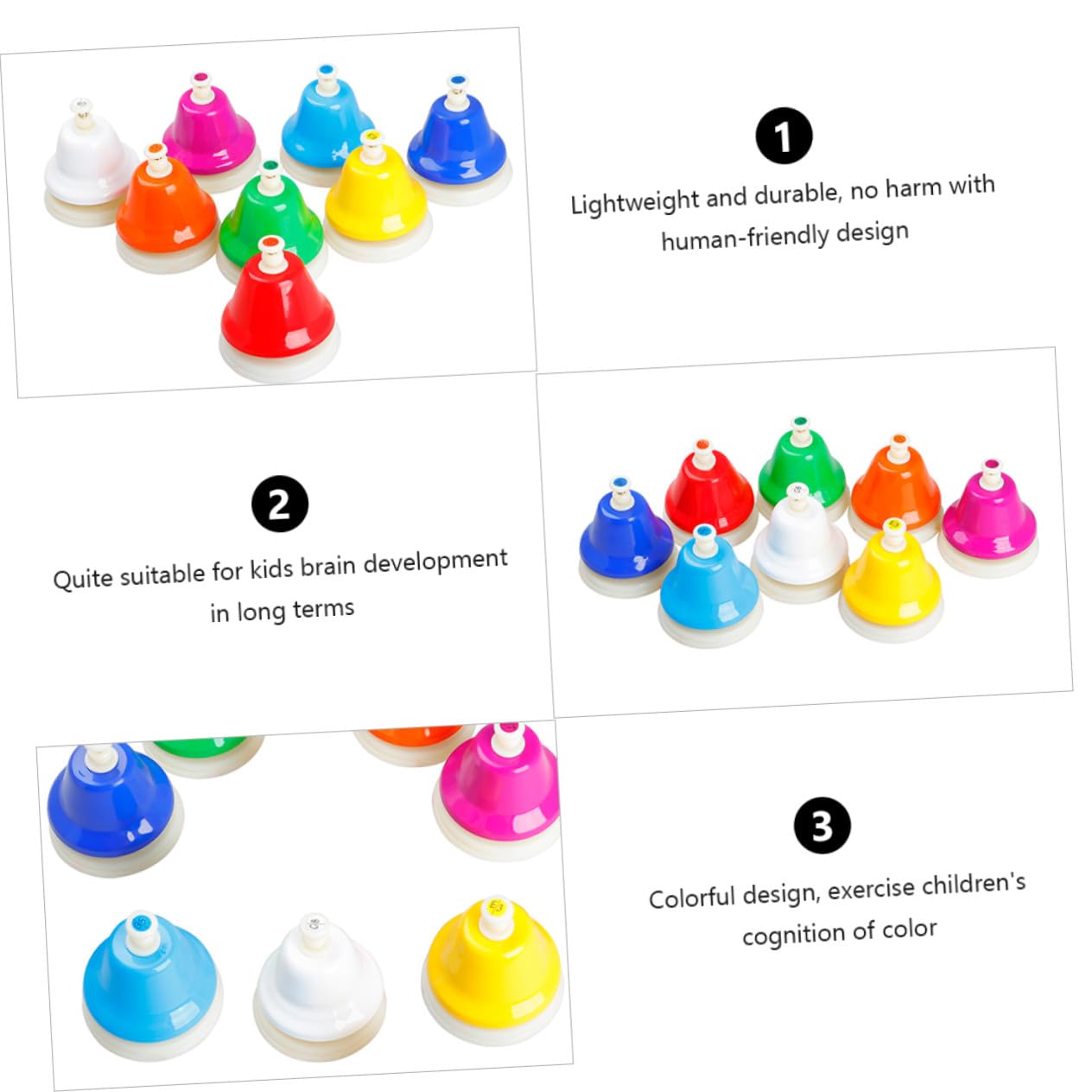 Juguete Educativo Campana de Mano de Acero Inoxidable para Niños, Set Ligero de 8 Tonos Diatónicos Adecuado para Educación Primaria y Desarrollo Musical
