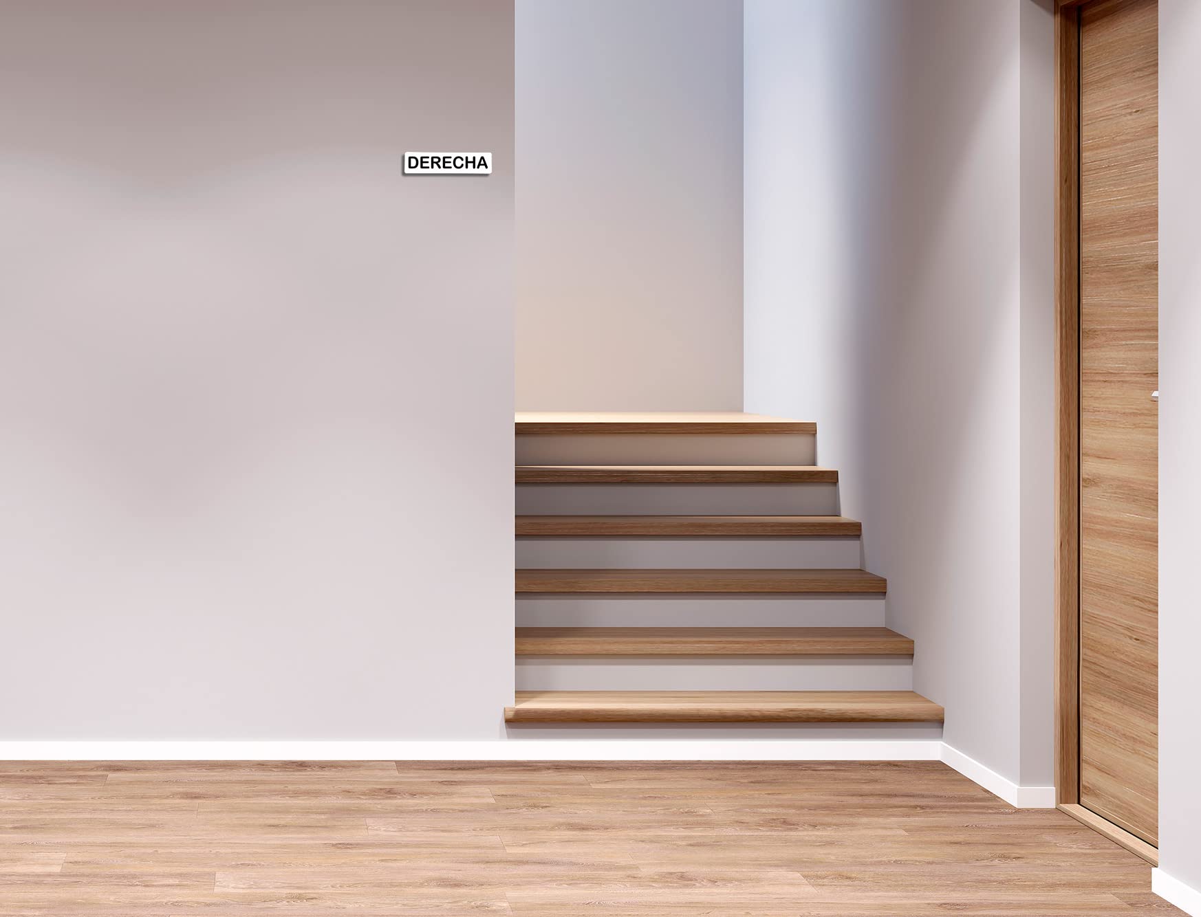 Adesivo Porta Destra In Vinile – Cartello Informativo 200x50mm Bianco Prodotto In Spagna