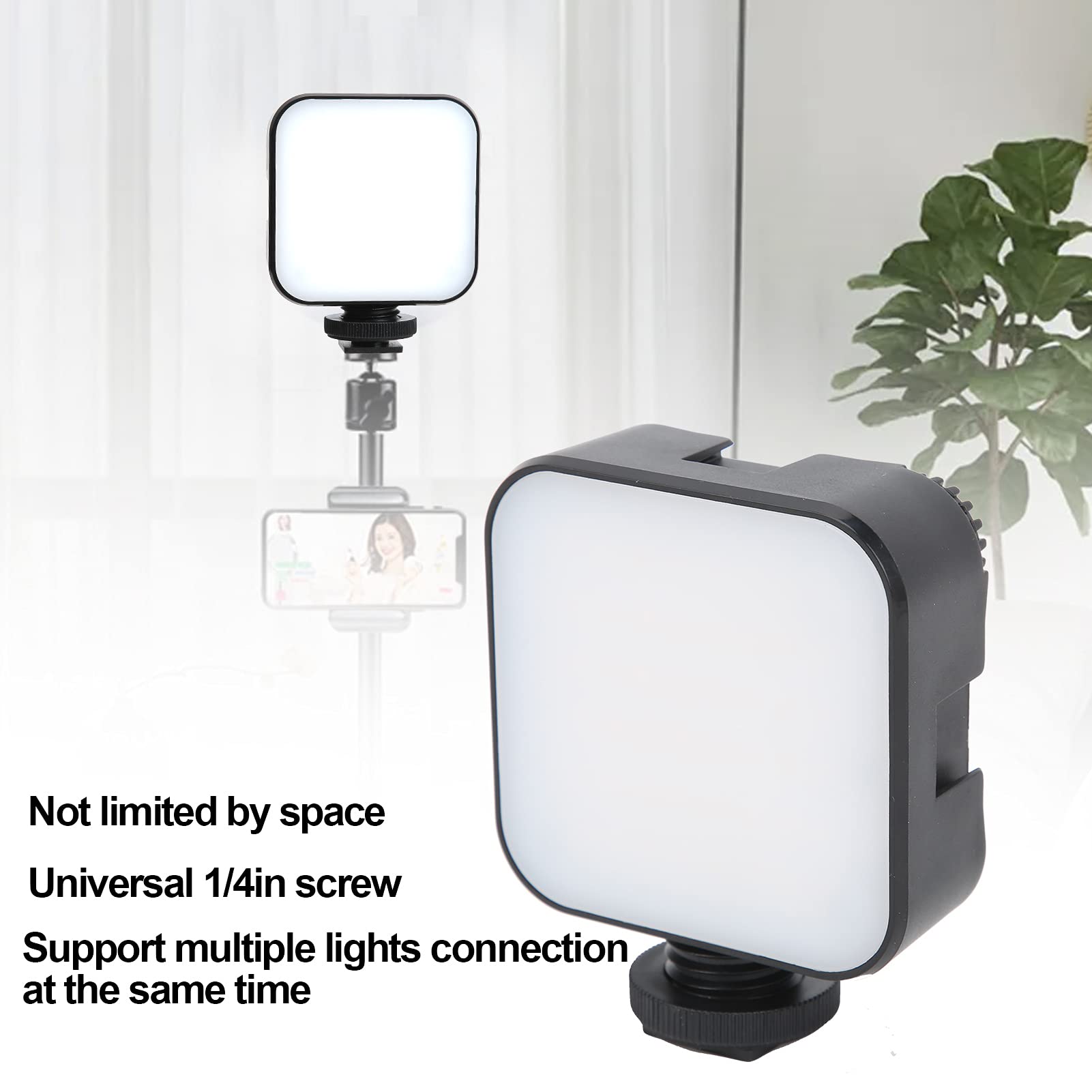 Goshyda Fill Light, Tragbares LED Fülllicht 6000K Kamera-Fülllicht Lampe Desktop Fil Light mit Langer Lebensdauer für Handy-Live-Streaming SLR-Aufnahmen