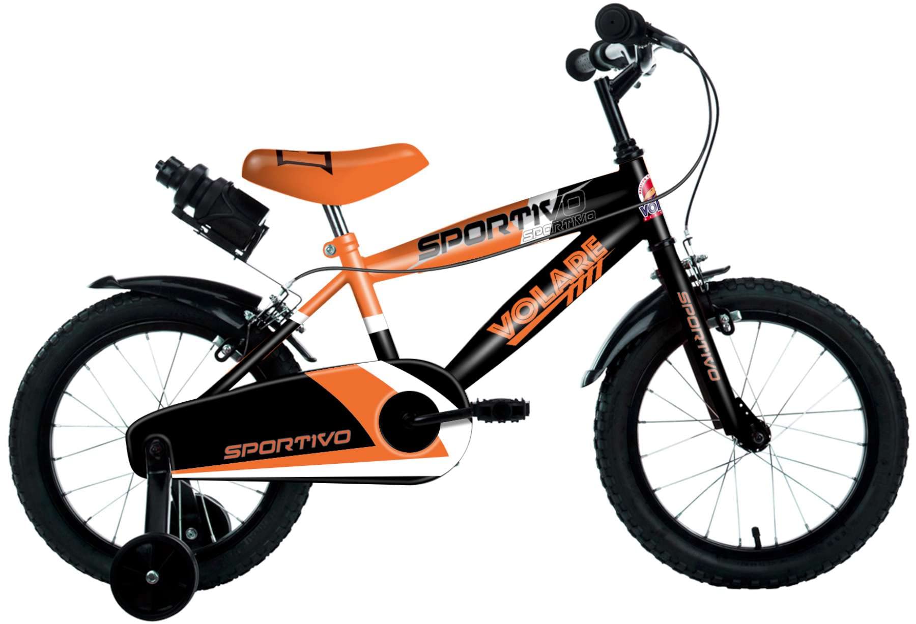 Tecnobike Shop Bici per Bambino Bicicletta Volare Sportivo Movimento  Centrale a Sfera Cuscinetti Doppio Freno Ruote Gonfiabili - Taglia 14\
