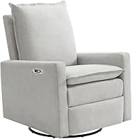 Vista 10 de Oxford Baby Uptown Power Sillón Reclinable/Mecedora, Pana, Gris Ceniza