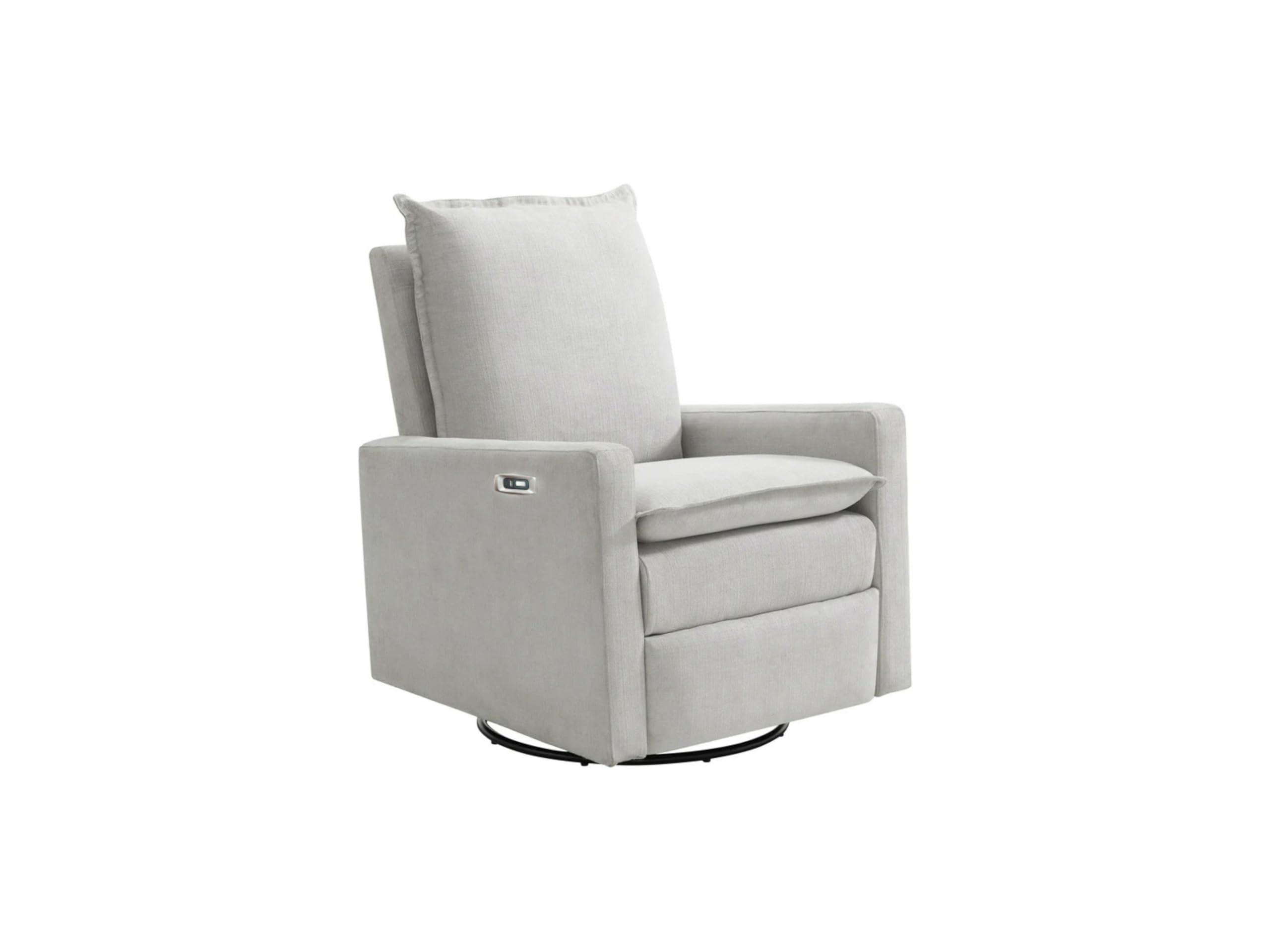 Oxford Baby Uptown Power Glider Recliner Rocking Chair 270° Swivel for Nursery and Living Room - Sand, Green Guard Gold Certified