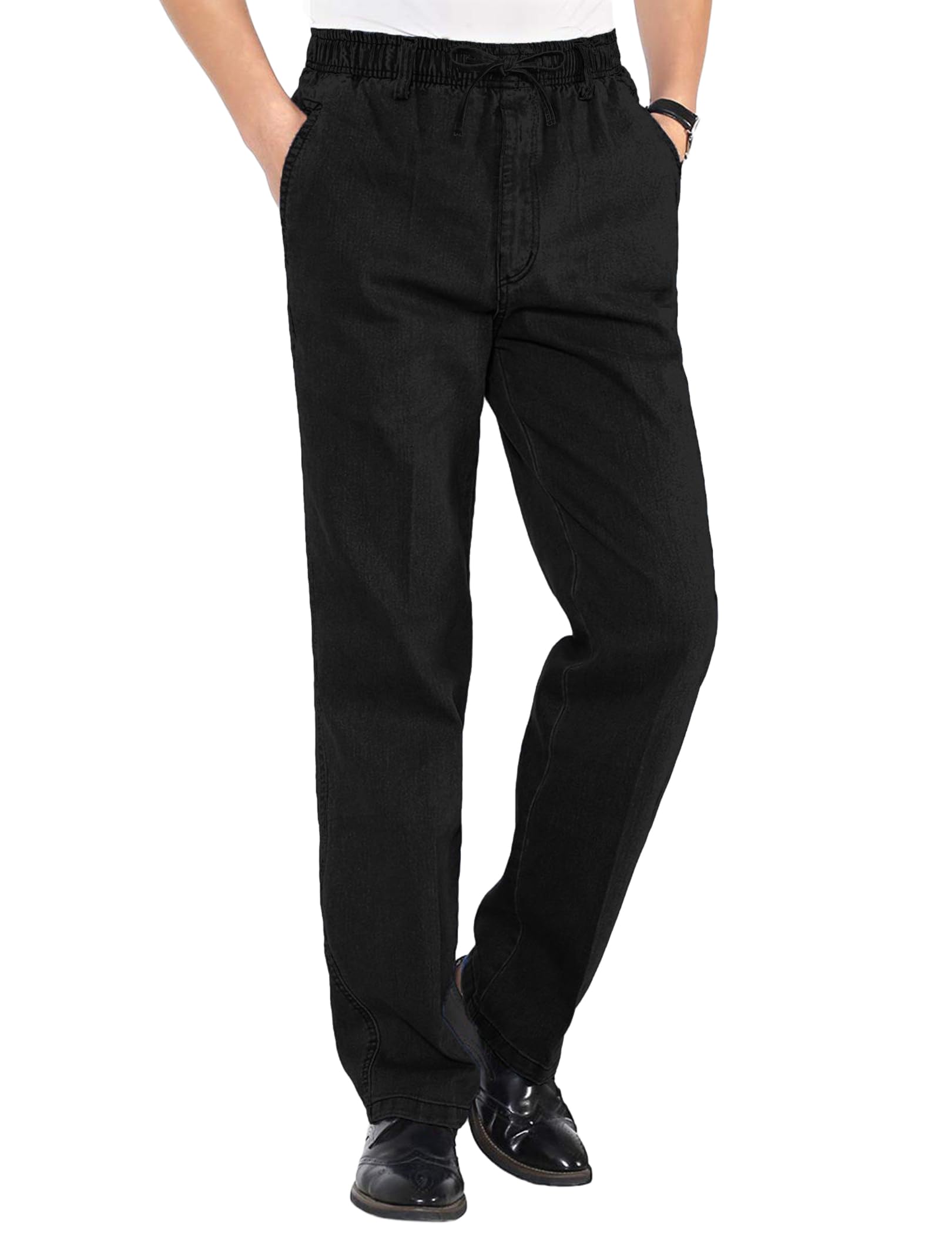 COOFANDY Jeans Uomo Dritti Elasticizzati Pantaloni Comodi Vita con Coulore Tasche Cargo Casual