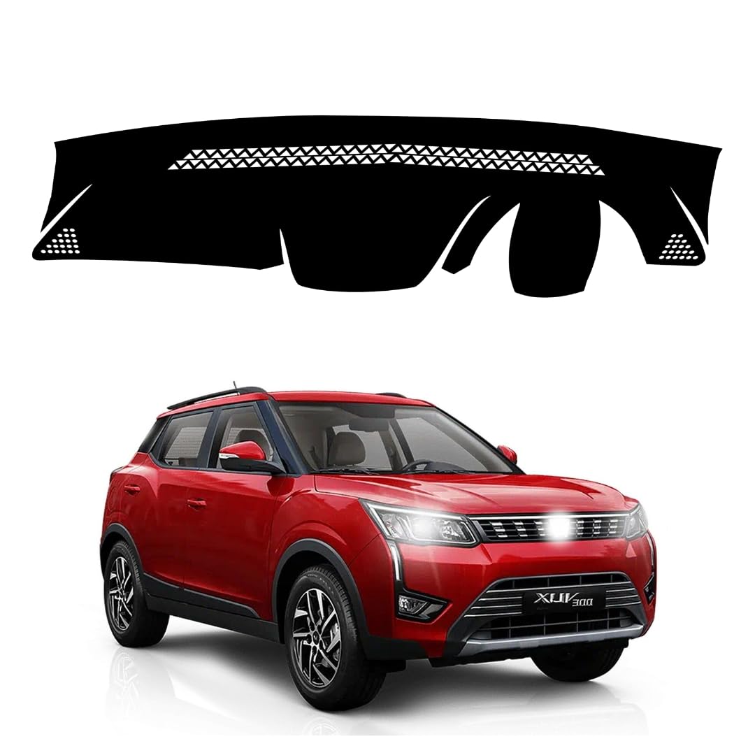 Car Dashboard Cover Compatible with Mahindra XUV300 2019-2024 Dustproof, UV Resistant | All-Weather Protection | Custom Fit Car Accessories (Balck)-image-45