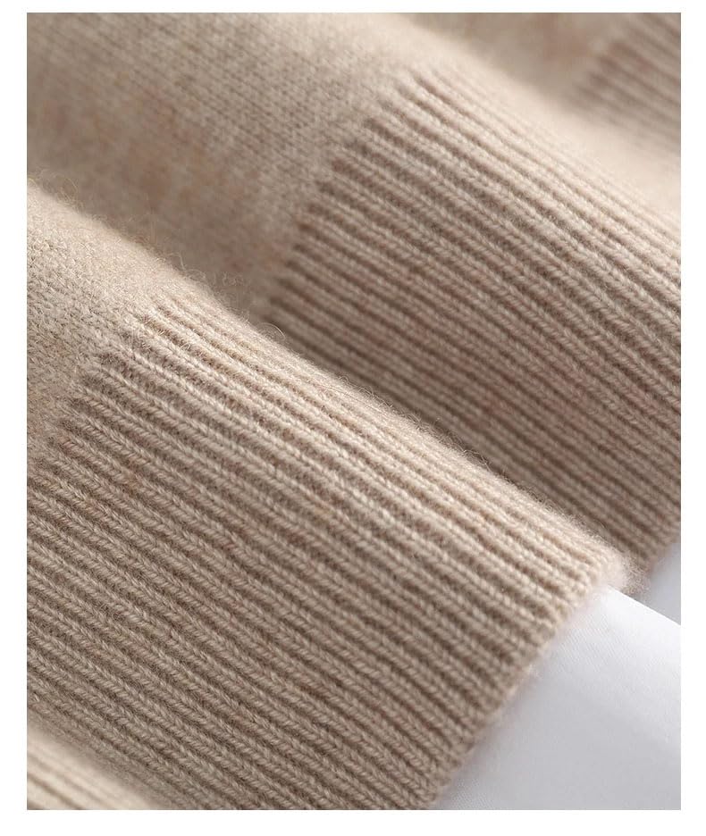 Men Thickened 100 Percent Cashmere Cardigan Semi-High Neck Loose Knitted Top Warm Long Sleeve Sweater3