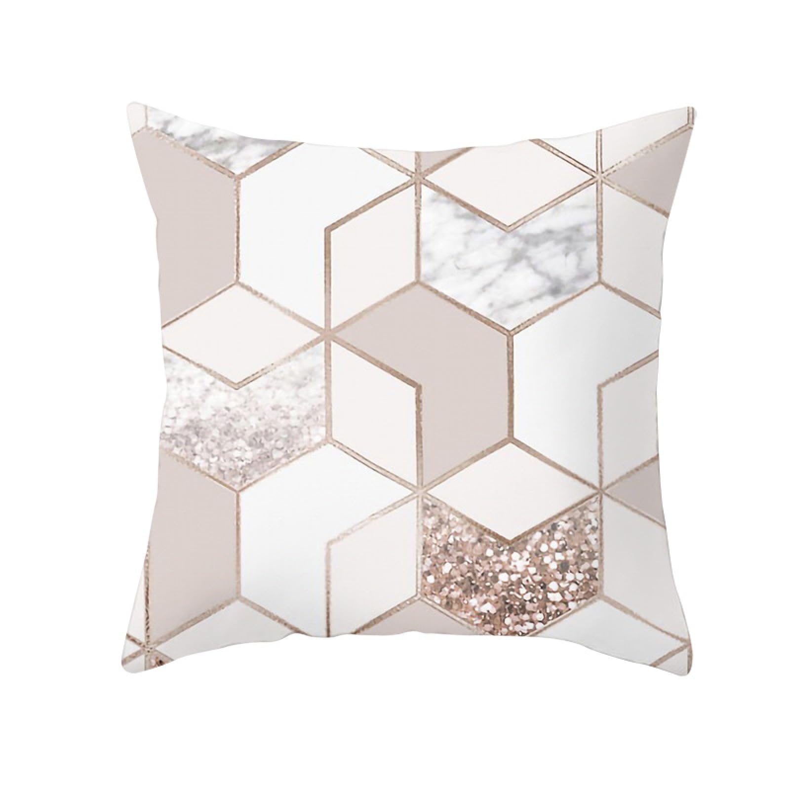 Cushion Covers Marble Geometry Pillow Cases Linen Bed Cushions with Covers Included Washable Sofa Cushions with Invisible Zip Pillowcase Breathable Pillow Cover Cushion Cover 45x45cm/1 Pack
