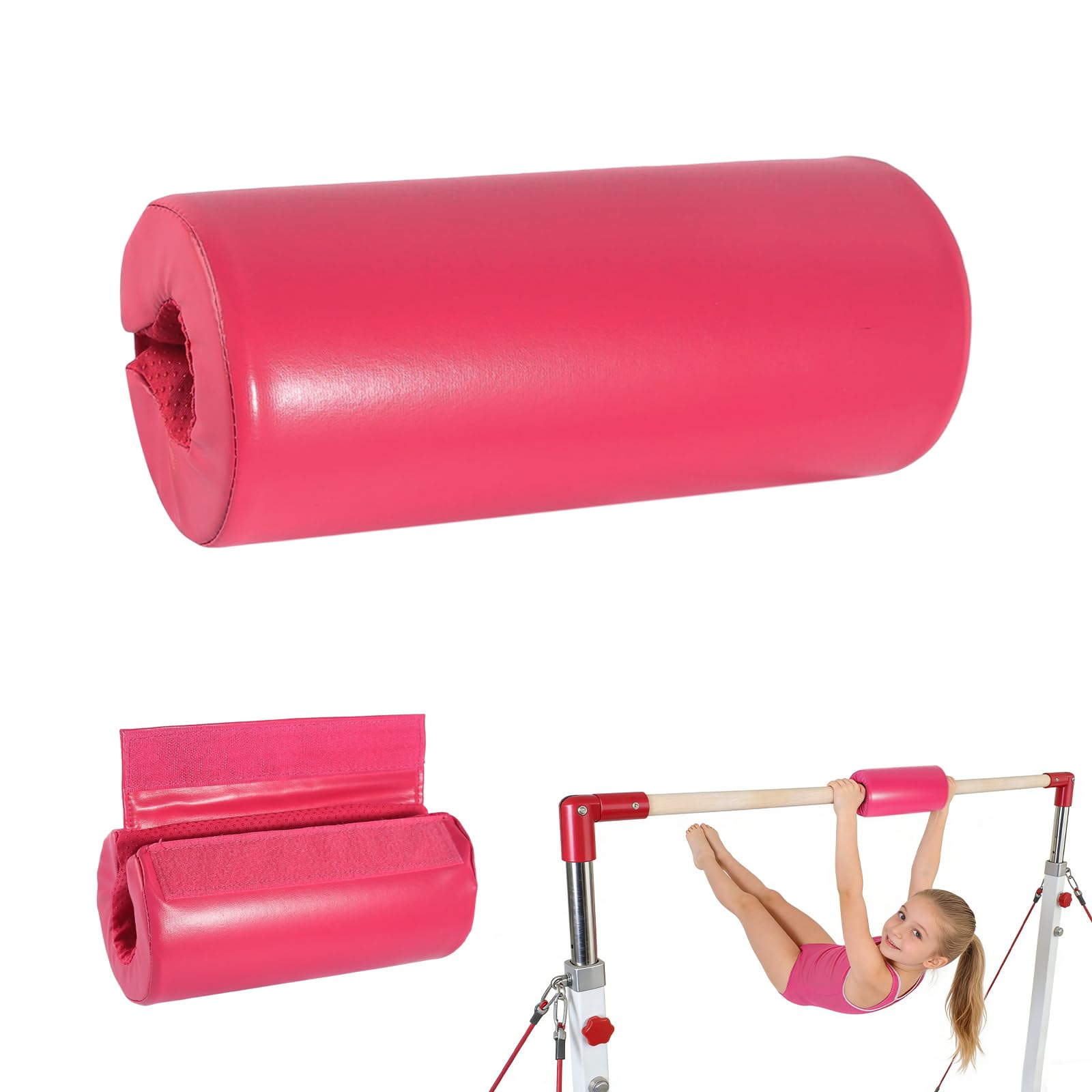 Gyism Gymnastics Bar Pad Detachable, Protective Foam Sleeve, Fits Gymnastics, Parallel Bars, Uneven Bar, Ballet Barre Accessories for Kids & Adults (Pink)