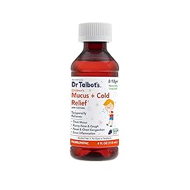 Dr. Talbot\'s Mucus + Cold Relief Liquid Medicine, Naturally Inspired, for Children, Includes Dosage Cup, Natural Grape Juice Flavor, 4 Fl Oz
