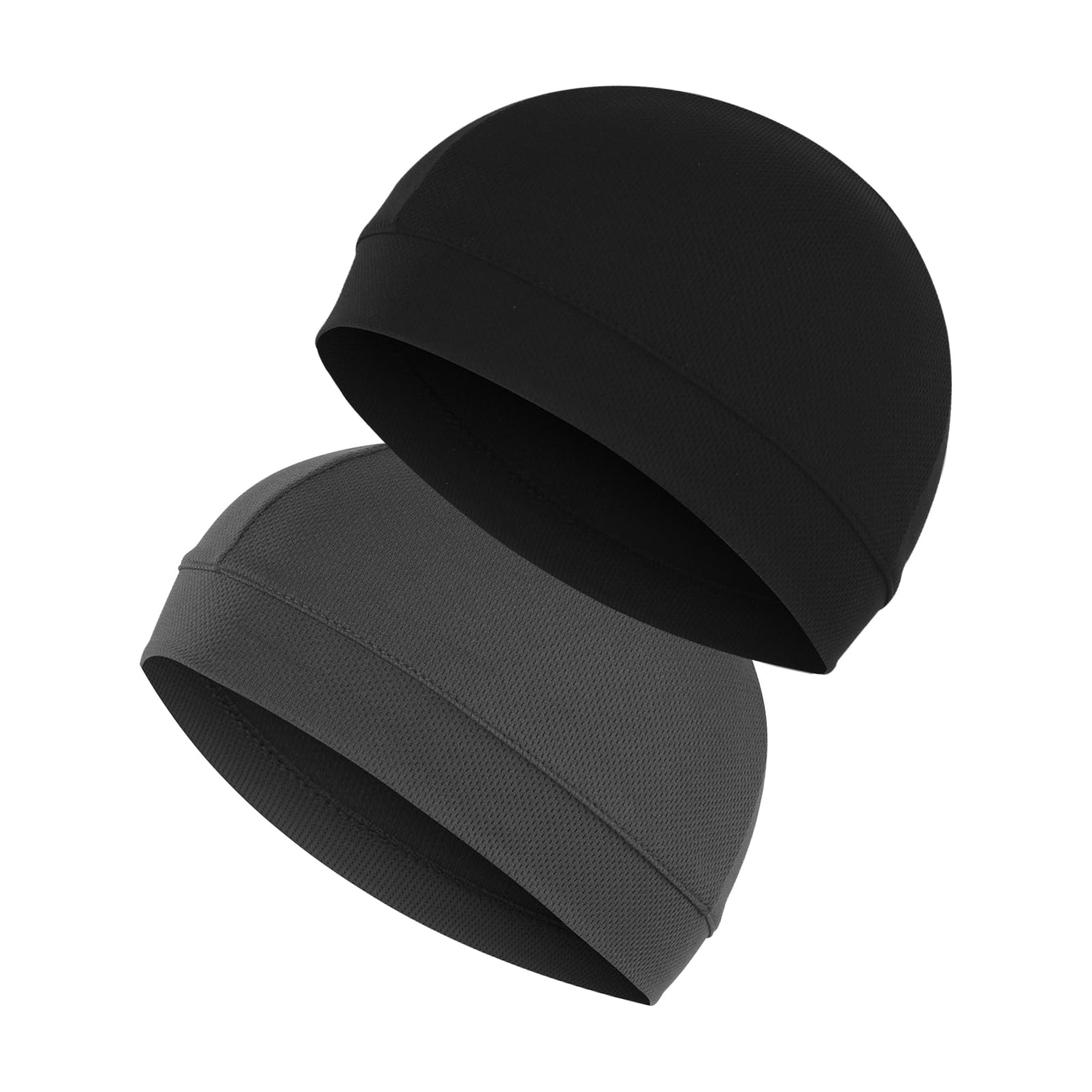 Amexo 2 Piezas Ciclismo Calavera Gorra Gorro Bajo Sotocasco Negro y Gris Gorro Verano Ciclismo Hombre Mujer Respirable Sombrero de Casco Forro de Casco Absorbe Sudor Gorro para Casco de Bici