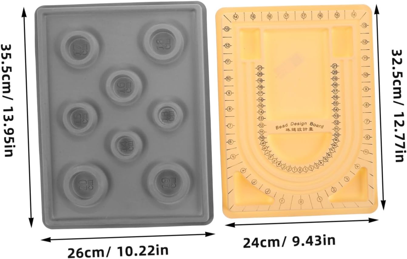 2pcs Plastic Jewelry Bead Tray Board with Compartments