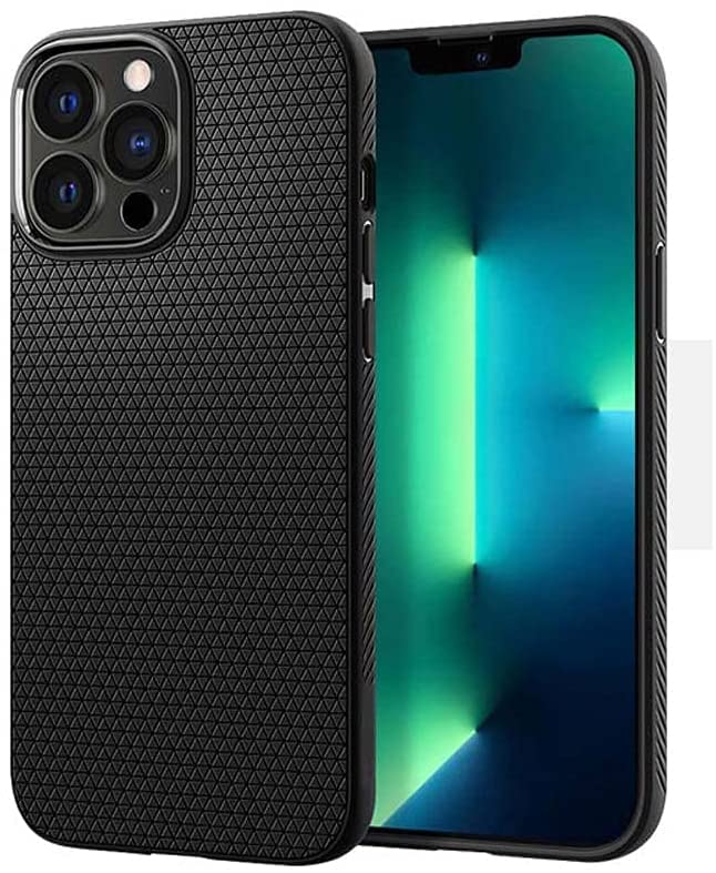 Coque iPhone 13 Pro en silicone noir étui arrière antichoc pour écran et caméra Apple 6.1