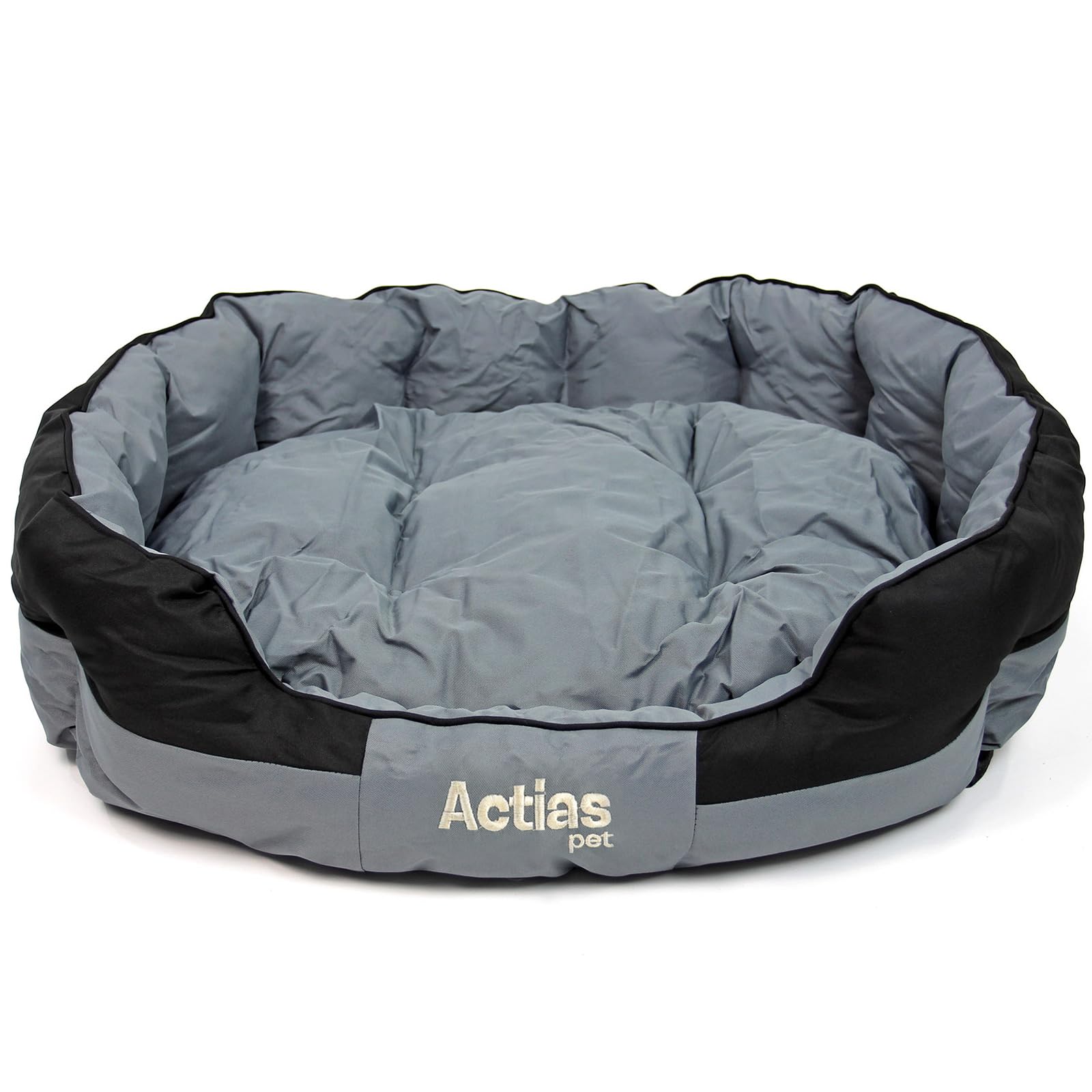 Actiaspet Waterproof Pet Bed - Padded Dog Bed with Reversable Cushion and Easy Clean Surface (Black, X Large)