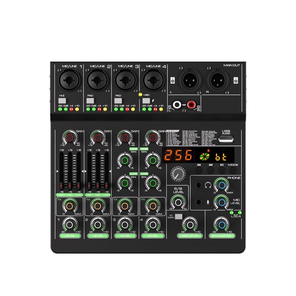 Controlador de DJ, Consola de mezclas con entrada RCA y conectividad XLR