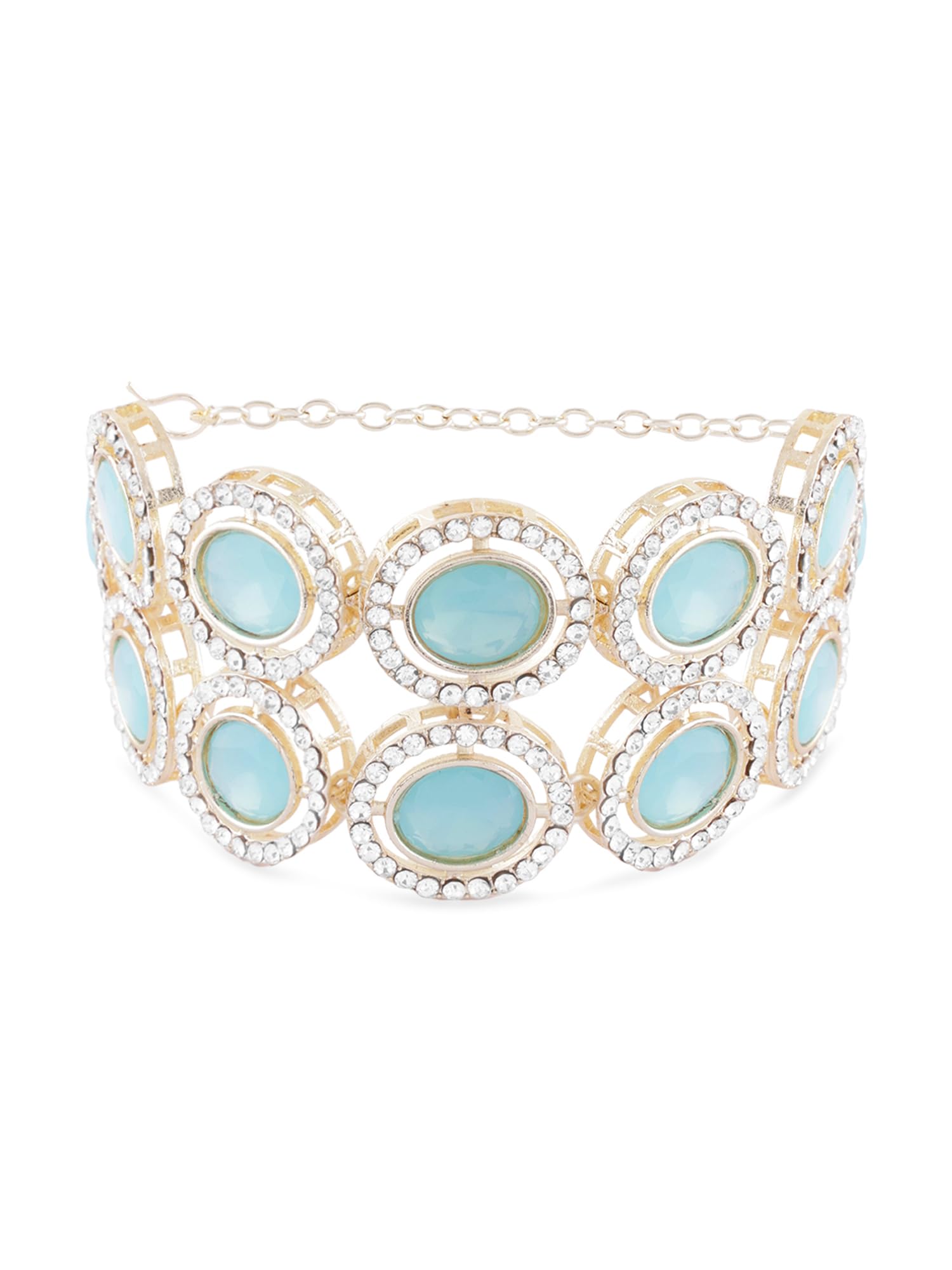 ZAVERI PEARLS Turquoise Blue Stones & Dazzling Austrian Diamonds Embellished Bracelet For Women-ZPFK17299 (B0CTF726ZN) Amazon Price History, Amazon Price Tracker