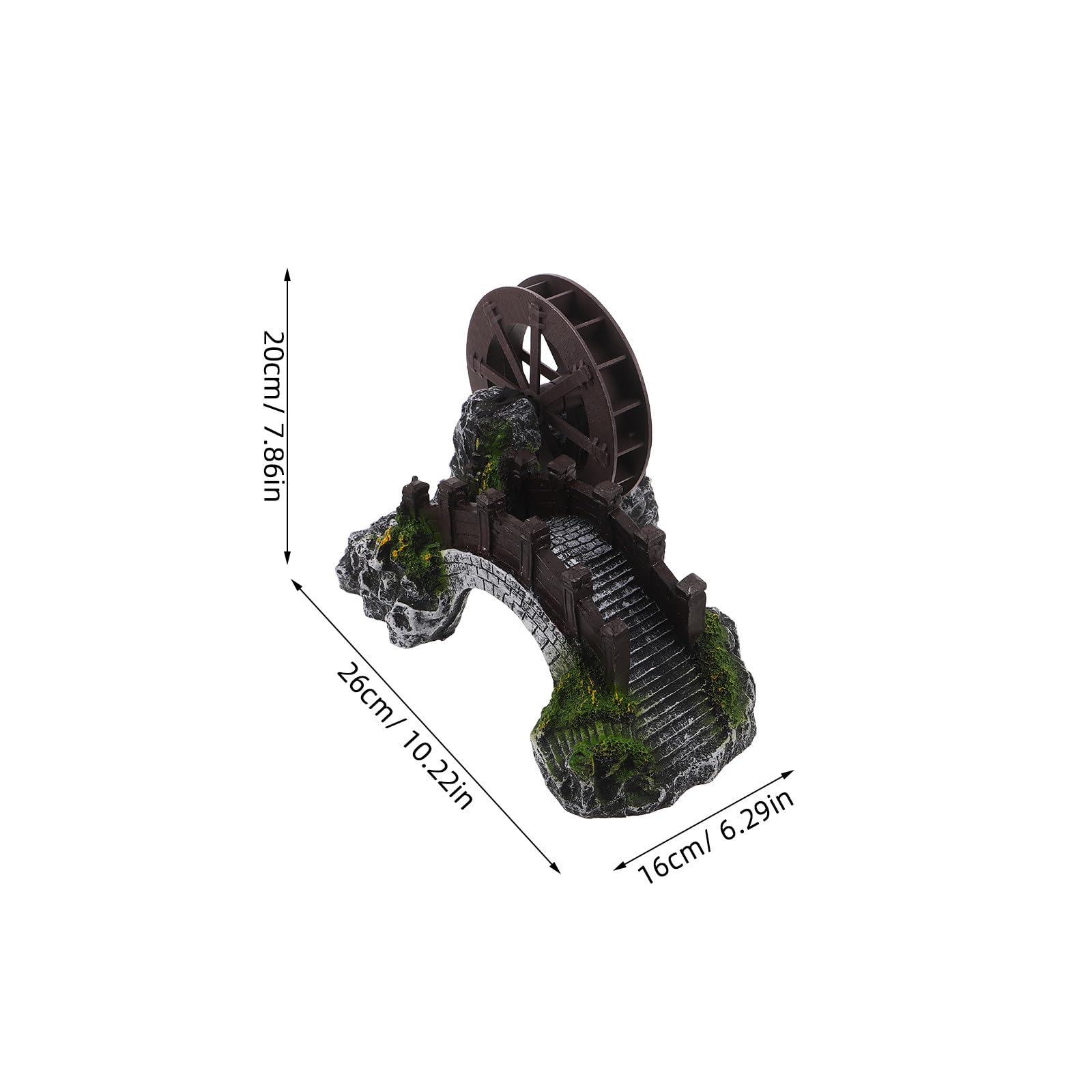 SECFOU Molino de Viento de Jardín Ornamental, Molino de Viento en Miniatura para Micropaisaje, Resina, Adorno de Fuente Rueda de Agua, para Rocalla Bonsái y Uso Interior
