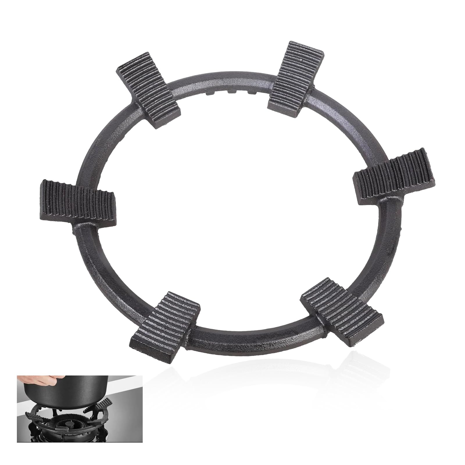 Nyoslb Black Iron Gas Stove Pan Stand, Cast Iron Ring Support Stand Wok Support Ring For Moka Pot Wok Ring For Gas Hob Idea Woks Small Saucepan Coffee Pot And Pan