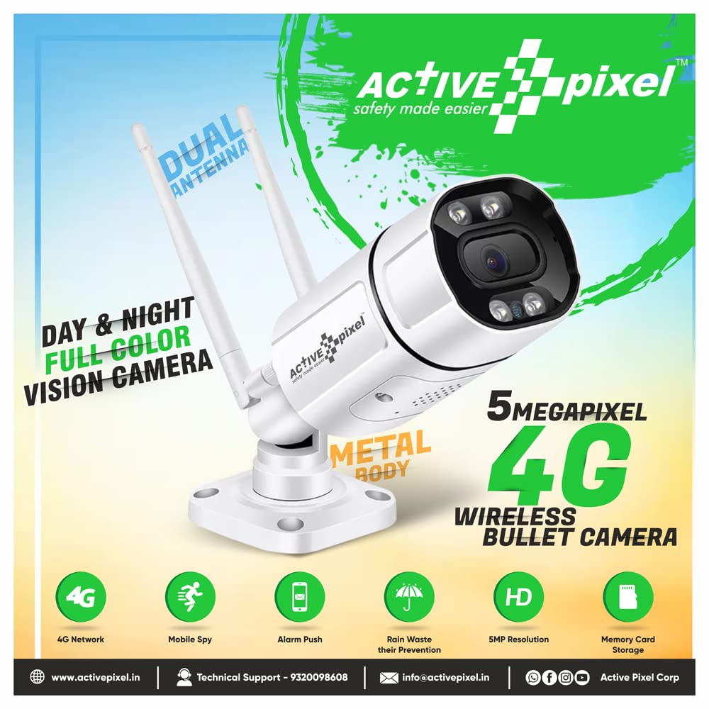 Active Pixel 2MP 1080P 4G SIM Card Based Wireless OutdoorIndoo | Shop ...