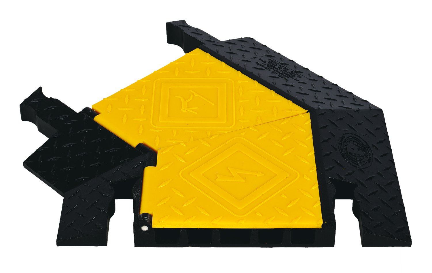 Checkers Industrial Safety Products YJ5TL-125-Y/B Jacket 5-Channel Cable Protector, 45 Degree Left Turn for YJ5-125, Yellow with Black