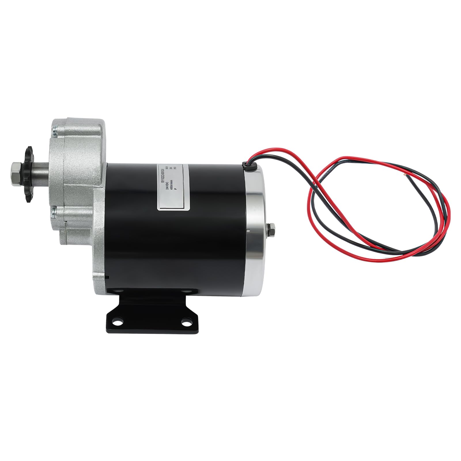 600W Getriebemotor Getriebereduzierung Elektromotor DC Motor mit Untersetzungsverhältnis 1:6,67 450 U/min für Moped Fahrräder Pocket Bike E-Bike (24, Volt)