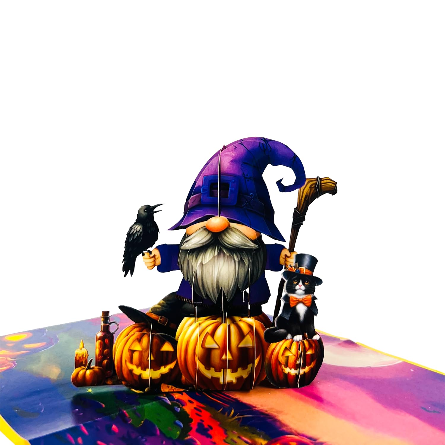 CUTE POPUP Halloween Pop-Up-Karte Mit Zwergen-Hexen-Design – 3D-Effekt, 15,2 X 20,3 Cm, Für Kinder & Erwachsene