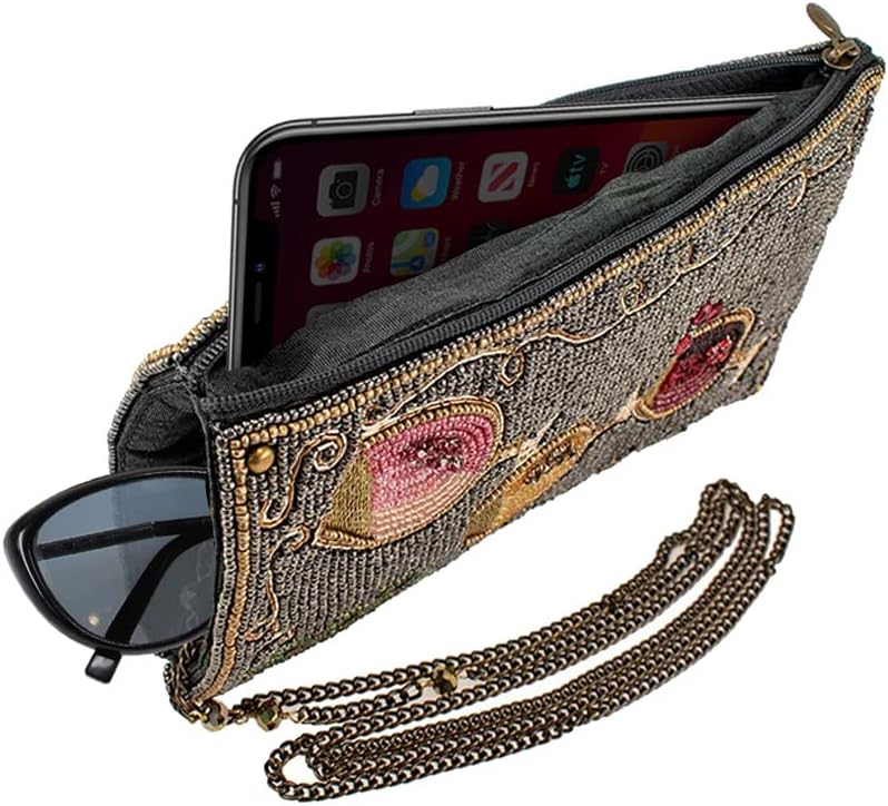 Miniatura 8 de Mary Frances Bolsa cruzada con cuentas para teléfono con maridaje de vino, multicolor, Multi