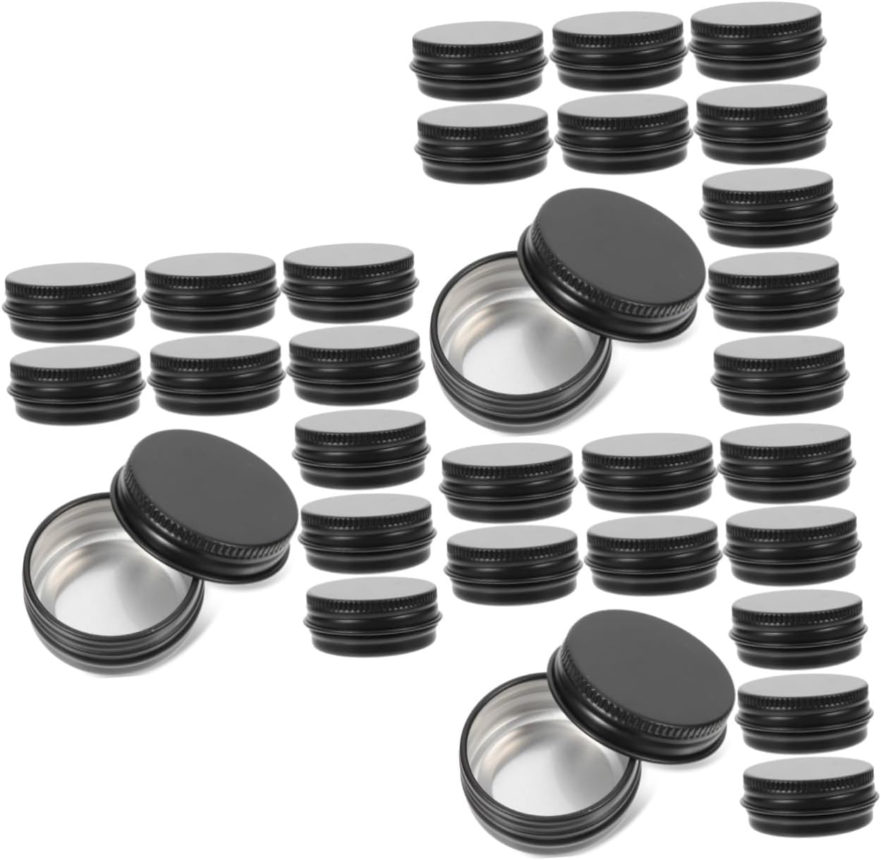 Cabilock 72pcs Round Metal Tin Containers Screw Lids Aluminum Jars for Crafts Scented Candles and Home Storage Versatile Empty Storage Tins for Beads Candies