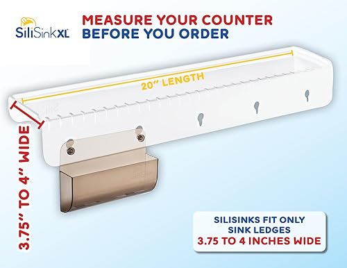 Miniatura 6 de SiliSink XL - Protector de borde de silicona para fregadero de cocina y protector de bordes, solo se adapta a labio de piedra de 3.75 a 4 pulgadas