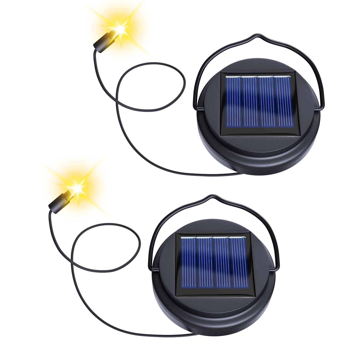 2 Pack Solar Light Replacement Tops for Hanging Lanterns, Waterproof Replacement Solar Lantern Parts for Garden Decor Outdoor Moroccan Yard Art