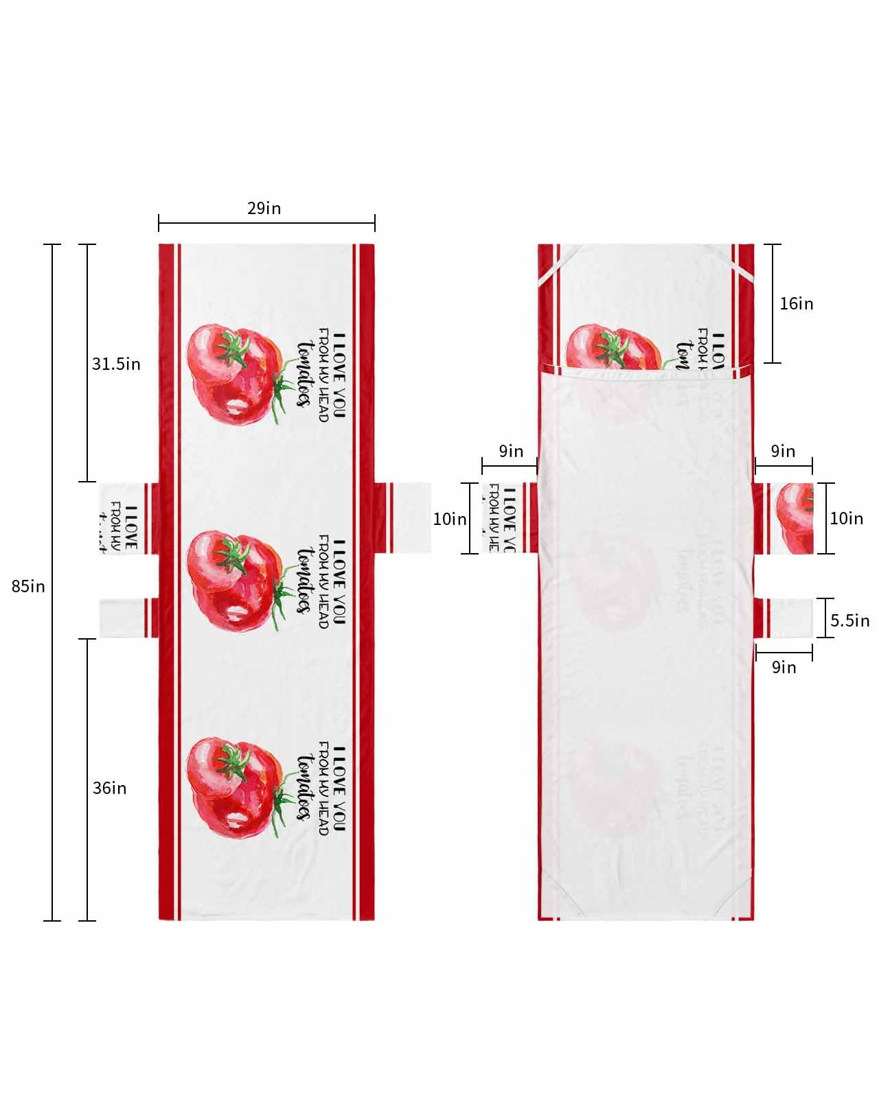 Tomato Beach Lounge Chair Towel Cover, Soft Chaise Lounge Towel with Side Pockets Patio Pool Chairs Cover for Beach/Pool Sunbathing 29x85 Watercolor Vegetable Red