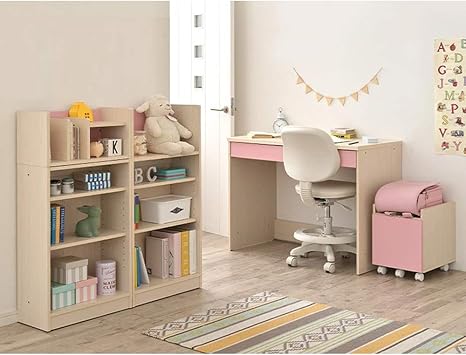 Amazon Co Jp ジュニア学習机 5点セット 幅100cm 学習デスク ワゴン シェルフ 勉強机 勉強デスク コンパクト 子供 子ども 子供部屋 シンプル おしゃれ 組み合わせ 組み換え 可動棚 ピンク ホーム キッチン